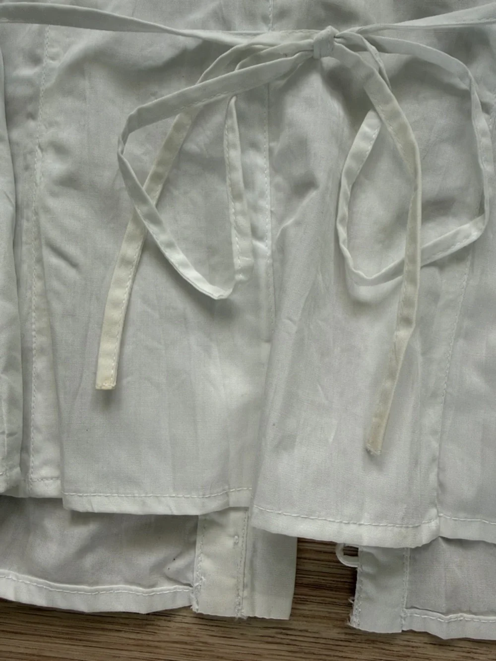 Vintage 80s 90s Cottagecore Milkmaid Coquette White Lace-Trim Button Up Blouse - Picture 11 of 15